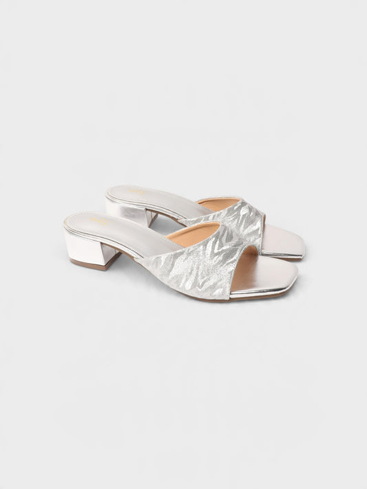 Silver Formal Heeled Slippers 8103113