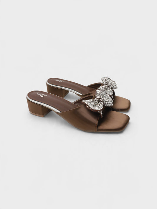 Brown Formal Heeled Slippers 8103118