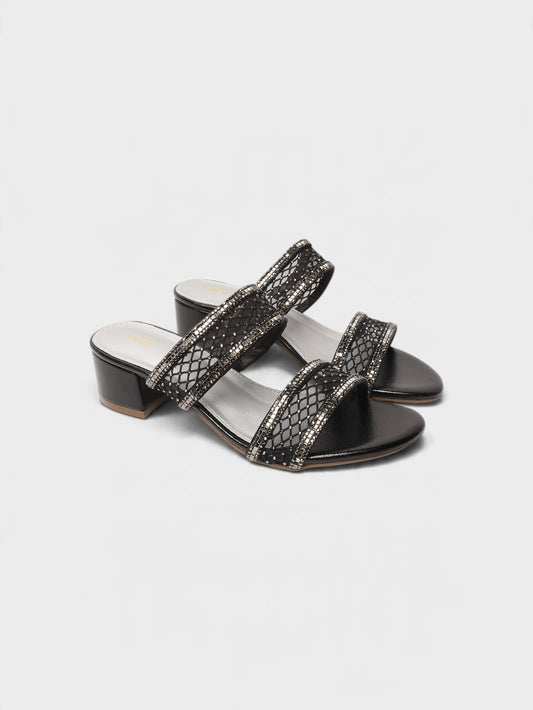 Black Formal Heeled Slippers 8103105