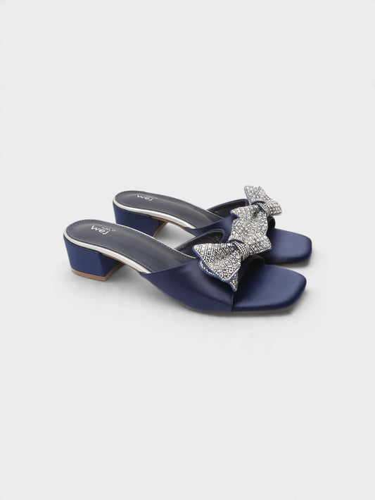 Navy Formal Heeled Slippers 8103118