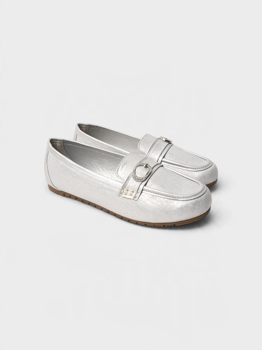 Silver Casual Moccasins 8004607