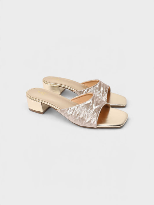 Gold Formal Heeled Slippers 8103113