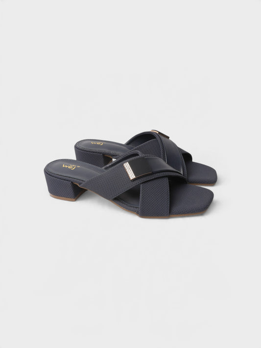 Navy Formal Heeled Slippers 8103114