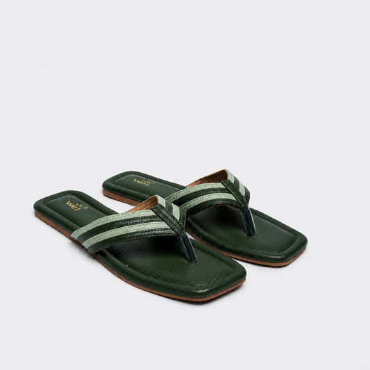 Green Casual Chappal 8001104