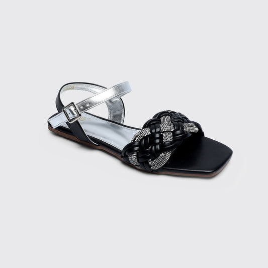 Black Flat Sandals 8002329