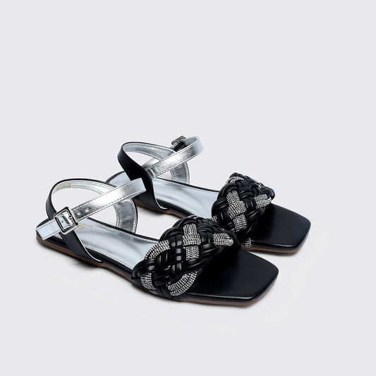 Black Flat Sandals 8002329