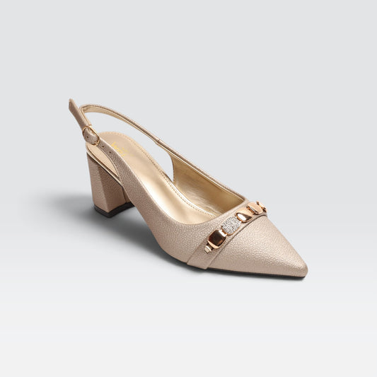 Gold Formal Court Shoes 8108249