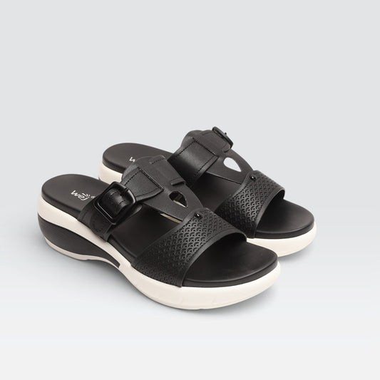 Black Casual Comfort Slides 8003627