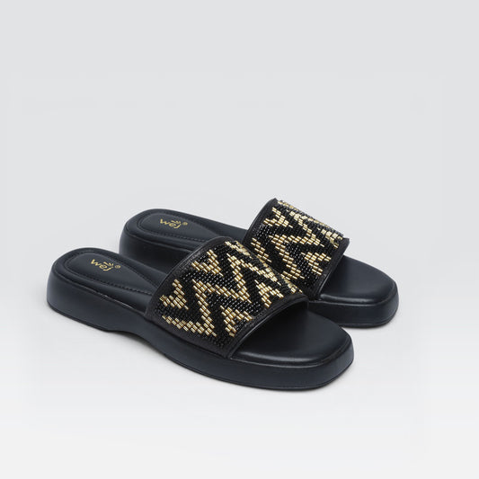 Black-Gold Comfort Slipper 8003547