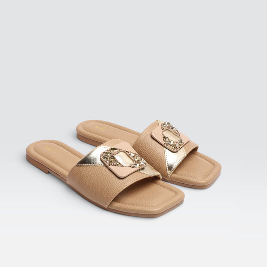 Dark Beige Casual Slipper 8003585