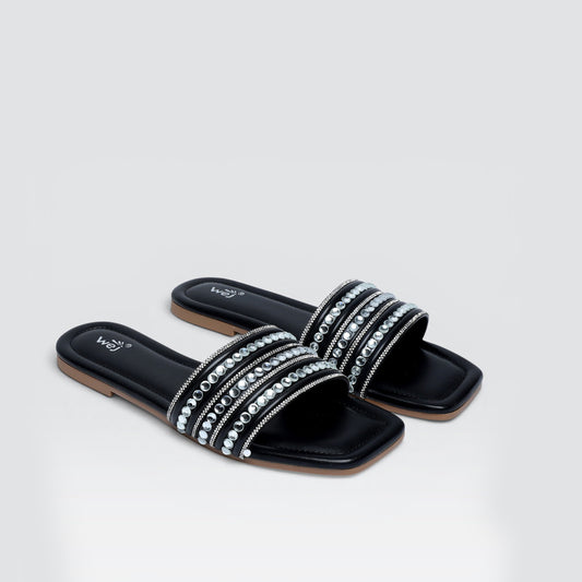 Black Casual Chappal 8003584