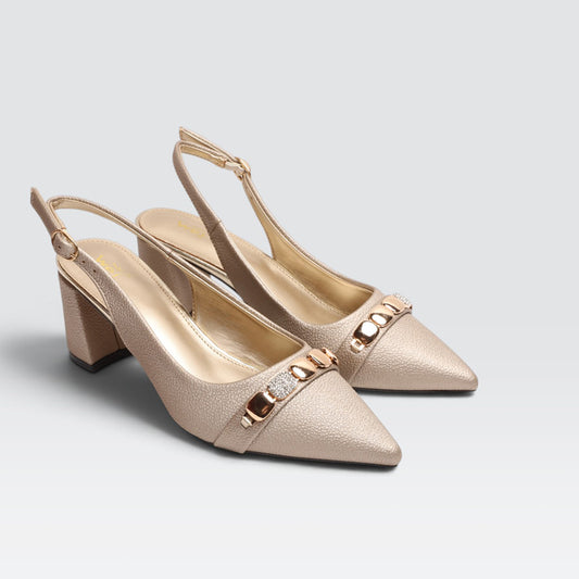 Gold Formal Court Shoes 8108249