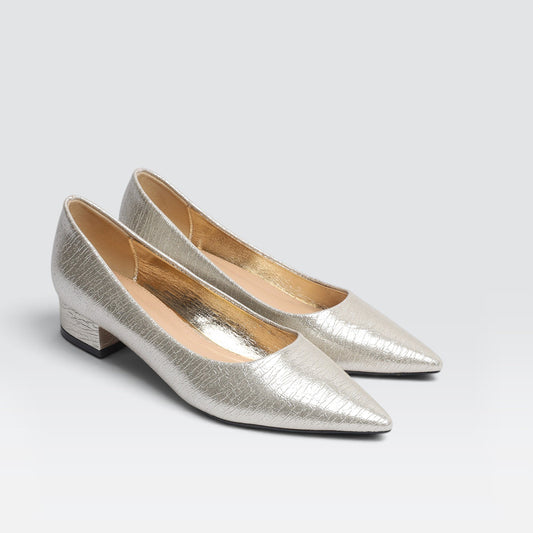 Gold Formal Court Shoes 8108170