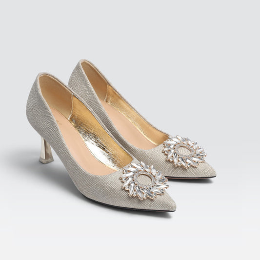 Gold Formal Court Shoes 8108186