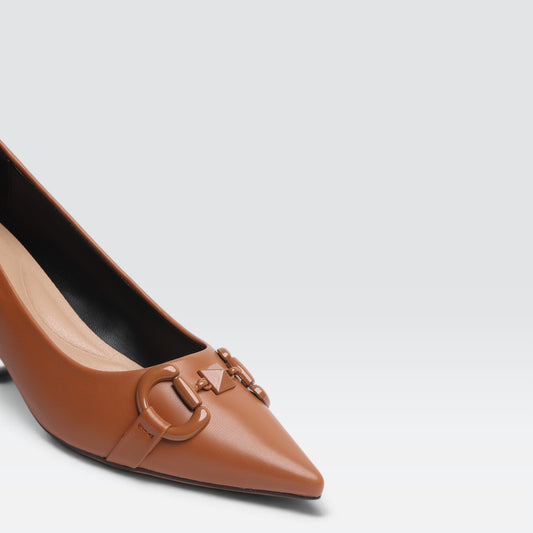 Tan Formal Court Shoes 8108334