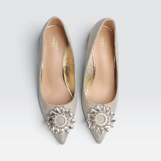 Silver Formal Court Shoes 8108186
