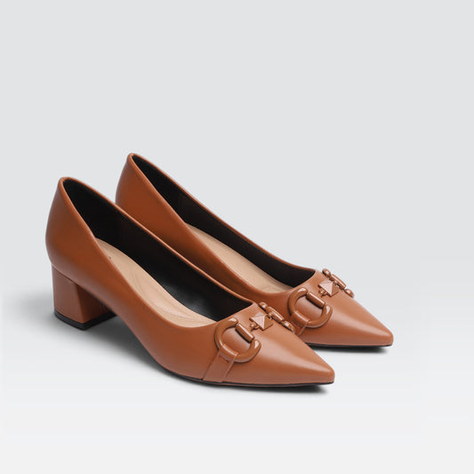 Tan Formal Court Shoes 8108334