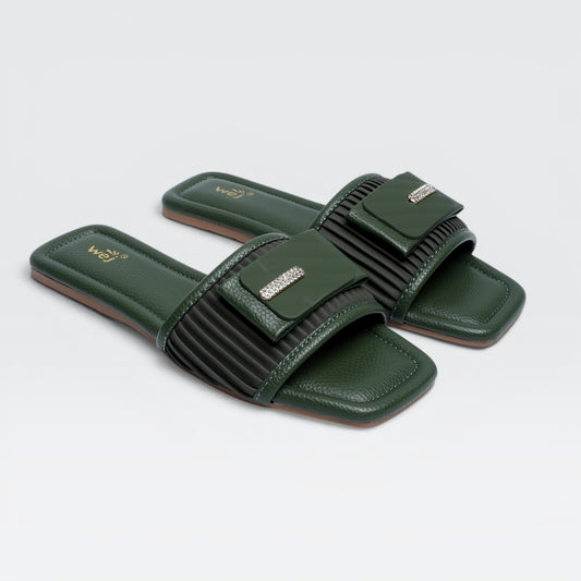 Dark-Green Casual Chappal 8003594