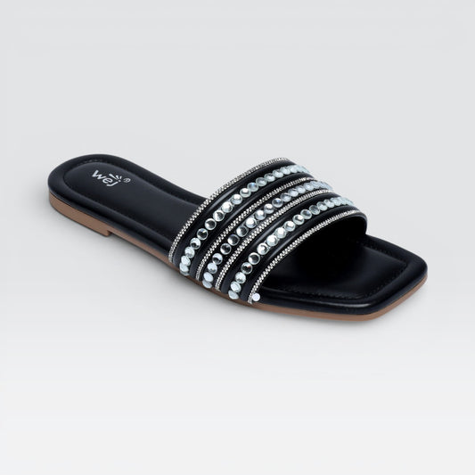 Black Casual Chappal 8003584