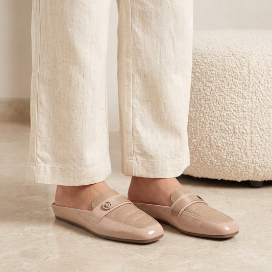 Beige Casual Mules 8007251
