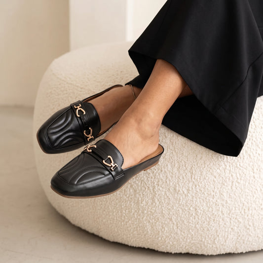Black Casual Mules 8004341