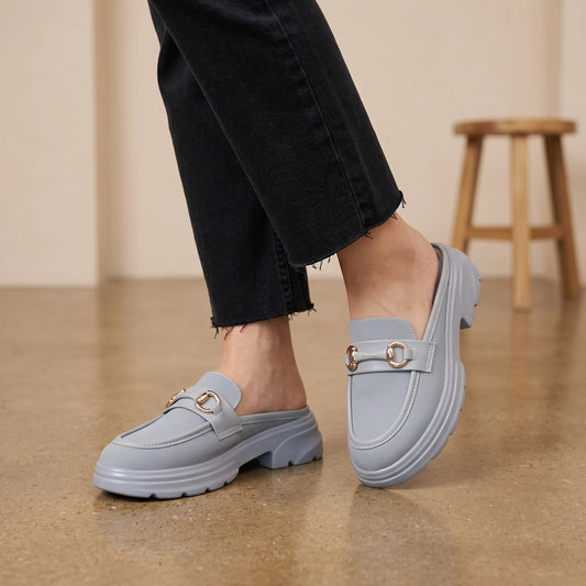Grey Casual Mules 8007270