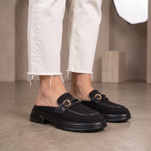 Black Casual Mules 8007270