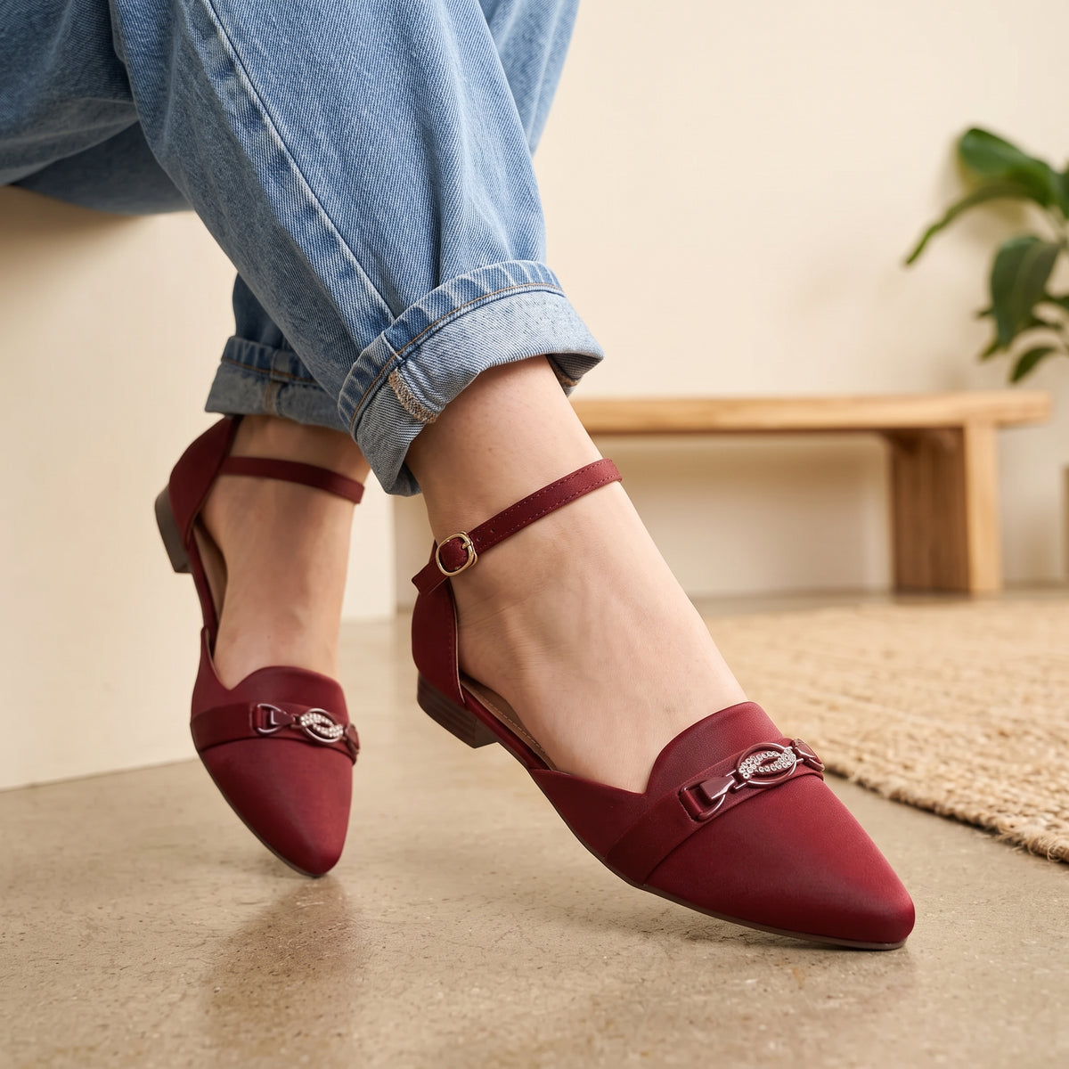 Maroon Casual Pumps 8002387