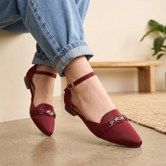 Maroon Casual Pumps 8002387