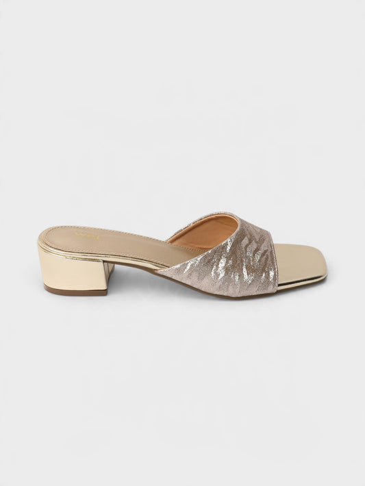 Gold Formal Heeled Slippers 8103113