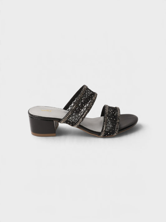 Black Formal Heeled Slippers 8103105