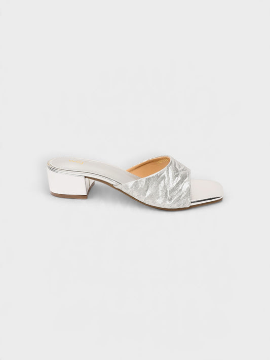 Silver Formal Heeled Slippers 8103113