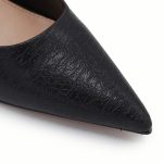 Black Textured Python-Effect Pointed-Toe Stiletto Heels - Image 5